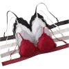 imageWomens Lace Scallop Trim Wireless Bra Adjustable Straps Bralettes Lingerie Pack of 4Grey