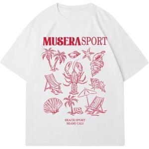 imageWomens Graphic Letter Tee Crew Neck Drop Shoulder Trendy Summer T Shirt Short Sleeve Vintage Car Print TopRed Graphic White