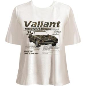imageWomens Graphic Letter Tee Crew Neck Drop Shoulder Trendy Summer T Shirt Short Sleeve Vintage Car Print TopWhite Camo