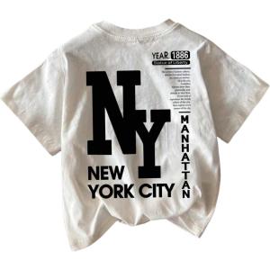 imageWomens Graphic Letter Tee Crew Neck Drop Shoulder Trendy Summer T Shirt Short Sleeve Vintage Car Print TopWhite Letter