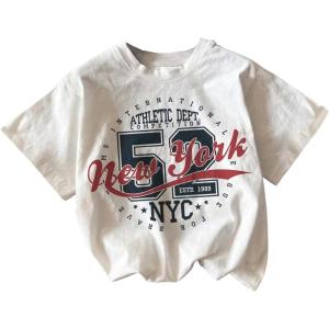 imageWomens Graphic Letter Tee Crew Neck Drop Shoulder Trendy Summer T Shirt Short Sleeve Vintage Car Print TopWhite Number
