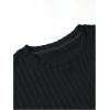 imageMens 2 Piece Outfits Textured Drop Shoulder T Shirt and Short Sets Summer Outfits TracksuitBlack