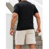 imageMens 2 Piece Summer Outfits Ombre Short Sleeve T Shirts Tops Drawstring Waist Track Shorts SetBeige and Black