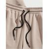 imageMens 2 Piece Summer Outfits Ombre Short Sleeve T Shirts Tops Drawstring Waist Track Shorts SetKhaki