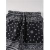 imageMens 2 Piece Summer Outfits Paisley Boho Short Sleeve Button Down Shirts and Short Sets TracksuitBlack