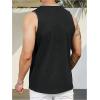 imageMens Crewneck Sleeveless Tank Tops Casual Graphic Vest Top Vintage Summer Tee Shirts StreetwearBlack and White