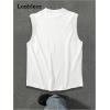 imageMens Crewneck Sleeveless Tank Tops Casual Graphic Vest Top Vintage Summer Tee Shirts StreetwearWhite Graphic