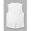 imageMens Crewneck Sleeveless Tank Tops Casual Graphic Vest Top Vintage Summer Tee Shirts StreetwearWhite and Black