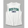 imageMens Crewneck Sleeveless Tank Tops Casual Graphic Vest Top Vintage Summer Tee Shirts StreetwearWhite and Green