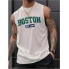 imageMens Crewneck Sleeveless Tank Tops Casual Graphic Vest Top Vintage Summer Tee Shirts StreetwearWhite and Green
