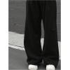 imageMens Elastic Double Waist Patchwork Sweatpants Wide Leg Baggy Track Pants Vintage StreetwearBlack