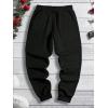 imageMens Graphic Letter Print Sweatpants Drawstring Waist Tie Front Workout Pants Jogger Pants with PocketBlack
