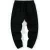 imageMens Graphic Letter Print Sweatpants Drawstring Waist Tie Front Workout Pants Jogger Pants with PocketSolid Black