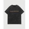 imageMens Graphic Tee Shirt Oversized Drop Shoulder Vintage TShirt Letter Print Streetwear Casual Summer TopsBlack