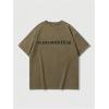 imageMens Graphic Tee Shirt Oversized Drop Shoulder Vintage TShirt Letter Print Streetwear Casual Summer TopsBrown