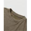 imageMens Graphic Tee Shirt Oversized Drop Shoulder Vintage TShirt Letter Print Streetwear Casual Summer TopsBrown