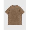 imageMens Graphic Tee Shirt Oversized Drop Shoulder Vintage TShirt Letter Print Streetwear Casual Summer TopsDark Khaki