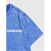 imageMens Graphic Tee Shirt Oversized Drop Shoulder Vintage TShirt Letter Print Streetwear Casual Summer TopsDeep Blue
