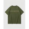 imageMens Graphic Tee Shirt Oversized Drop Shoulder Vintage TShirt Letter Print Streetwear Casual Summer TopsGreen