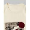 imageMens Graphic Tees Floral Print Short Sleeve Crew Neck Vintage Tee Shirt Casual Summer Tee TopsApricot Graphic