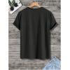 imageMens Graphic Tees Floral Print Short Sleeve Crew Neck Vintage Tee Shirt Casual Summer Tee TopsBlack