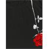 imageMens Graphic Tees Floral Print Short Sleeve Crew Neck Vintage Tee Shirt Casual Summer Tee TopsBlack