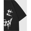 imageMens Graphic Tees Floral Print Short Sleeve Crew Neck Vintage Tee Shirt Casual Summer Tee TopsBlack With Graphic