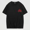 imageMens Graphic Tees Floral Print Short Sleeve Crew Neck Vintage Tee Shirt Casual Summer Tee TopsGraphic Black