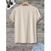 imageMens Graphic Tees Floral Print Short Sleeve Crew Neck Vintage Tee Shirt Casual Summer Tee TopsKhaki