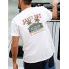 imageMens Graphic Tees Floral Print Short Sleeve Crew Neck Vintage Tee Shirt Casual Summer Tee TopsWhite Graphic