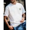 imageMens Graphic Tees Floral Print Short Sleeve Crew Neck Vintage Tee Shirt Casual Summer Tee TopsWhite Graphic