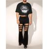 imageMens Graphic Tees Short Sleeve Crew Neck Drop Shoulder Cropped T Shirt Summer Funny Tee ShirtsBlack