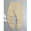 imageMens Jogger Sweatpants Letter Graphic Drawstring Waist Casual Gym Workout Athletic Jogger PantsApricot With Graphic