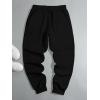 imageMens Jogger Sweatpants Letter Graphic Drawstring Waist Casual Gym Workout Athletic Jogger PantsBlack