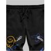 imageMens Jogger Sweatpants Letter Graphic Drawstring Waist Casual Gym Workout Athletic Jogger PantsBlack Blue Yellow