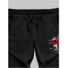imageMens Jogger Sweatpants Letter Graphic Drawstring Waist Casual Gym Workout Athletic Jogger PantsBlack and Red