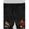 imageMens Jogger Sweatpants Letter Graphic Drawstring Waist Casual Gym Workout Athletic Jogger PantsDark Black
