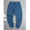 imageMens Jogger Sweatpants Letter Graphic Drawstring Waist Casual Gym Workout Athletic Jogger PantsDark Blue