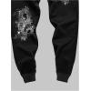 imageMens Jogger Sweatpants Letter Graphic Drawstring Waist Casual Gym Workout Athletic Jogger PantsDeep Black