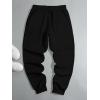 imageMens Jogger Sweatpants Letter Graphic Drawstring Waist Casual Gym Workout Athletic Jogger PantsPure Black
