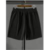 imageMens Letter Graphic Shorts Elastic High Waisted Straight Leg Street Track Shorts with PocketsBlack