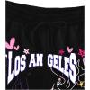 imageMens Letter Graphic Shorts Elastic High Waisted Straight Leg Street Track Shorts with PocketsBlack Patterned