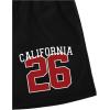 imageMens Letter Graphic Shorts Elastic High Waisted Straight Leg Street Track Shorts with PocketsBlack With Red