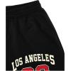 imageMens Letter Graphic Shorts Elastic High Waisted Straight Leg Street Track Shorts with PocketsBlack and Red