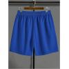 imageMens Letter Graphic Shorts Elastic High Waisted Straight Leg Street Track Shorts with PocketsBlue