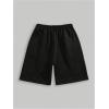 imageMens Letter Graphic Shorts Elastic High Waisted Straight Leg Street Track Shorts with PocketsLetter Print Black