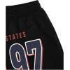 imageMens Letter Graphic Shorts Elastic High Waisted Straight Leg Street Track Shorts with PocketsNumber Black