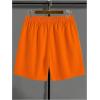 imageMens Letter Graphic Shorts Elastic High Waisted Straight Leg Street Track Shorts with PocketsOrange
