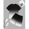 imageMens Short Sets 2 Piece Outfits Tropical Graphic Tees and Shorts Sets Beach Vacation OutfitsBlack White