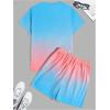 imageMens Short Sets 2 Piece Outfits Tropical Graphic Tees and Shorts Sets Beach Vacation OutfitsBlue and Pink